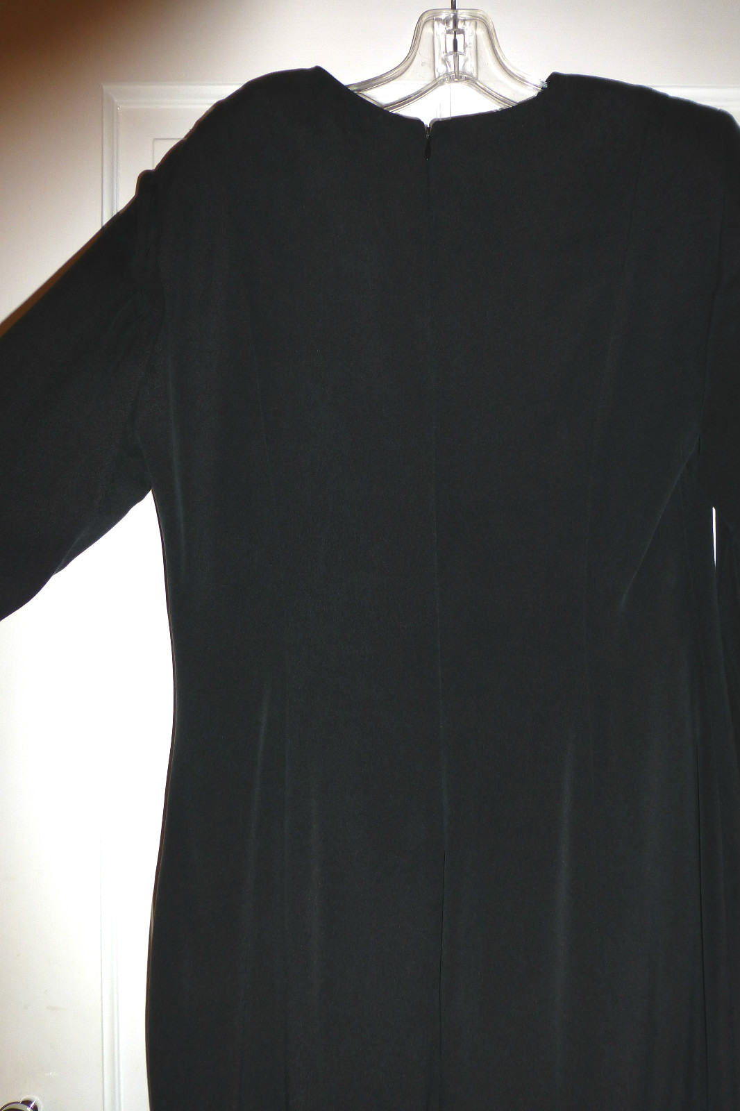 Vintage Dana Buchman Black Silk L.S. „Car Wash” Hem Dress,Size 8, CA. 1980’s, A+