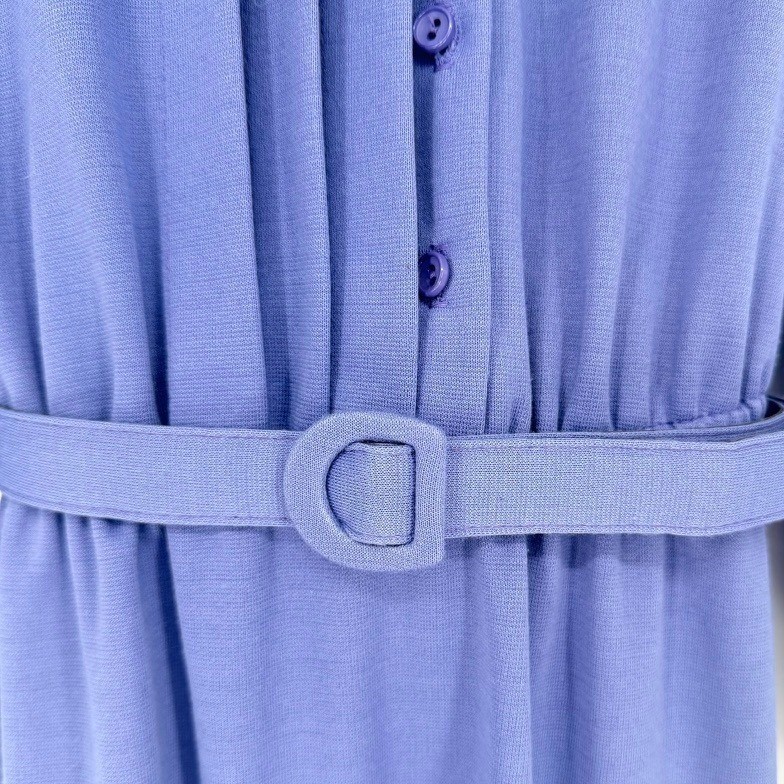 Vintage 60s Blue Peter Pan Collar Belted Secretary Dress 6 Union Label Twee Mod