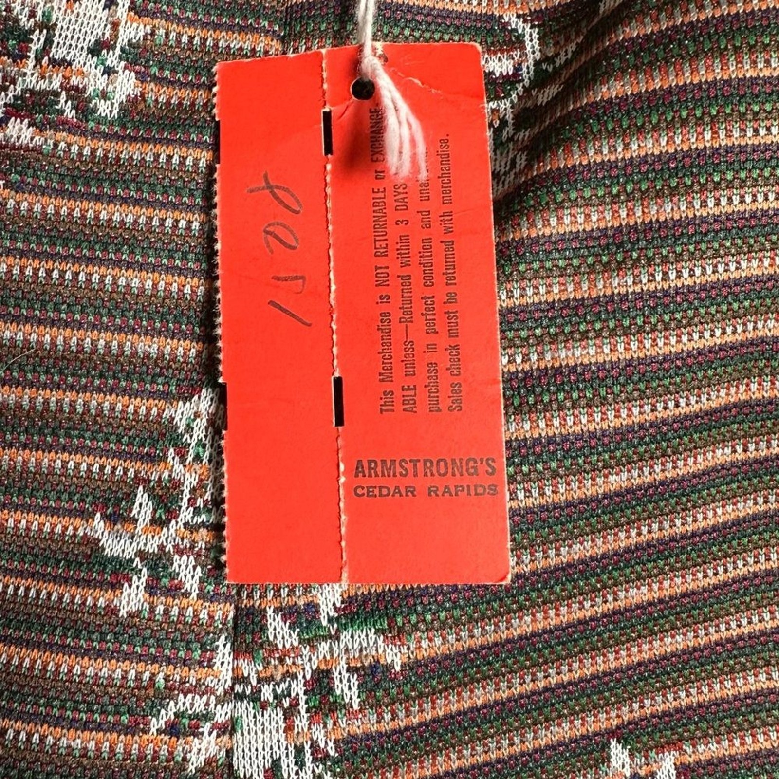Vintage 70s Double Knit Polyester Flare Pants Floral Stripe Retro Disco Boho 16