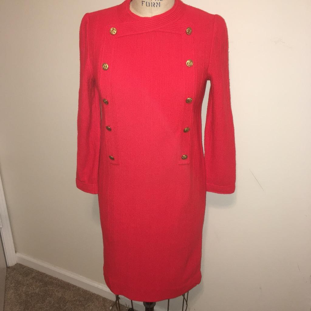Caledonia Vintage 1960’s Red Knit Sweater Dress 6
