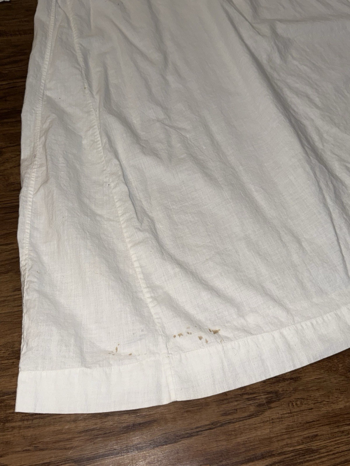 Antique 1900s Edwardian White Cotton Nightgown Hand Crochet Lace Yoke Cuffs