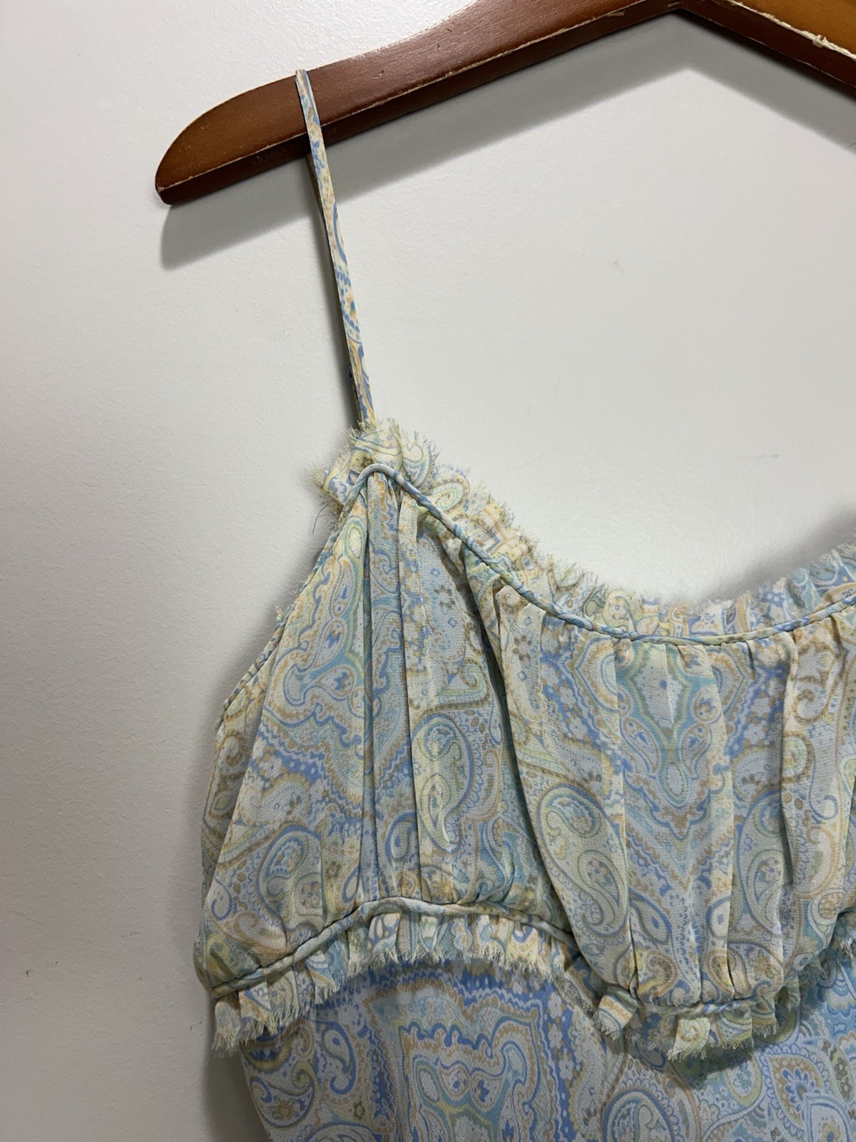 Vintage Express Paisley Milkmaid 100% Silk Dress Size 11/12 Y2K Fairy
