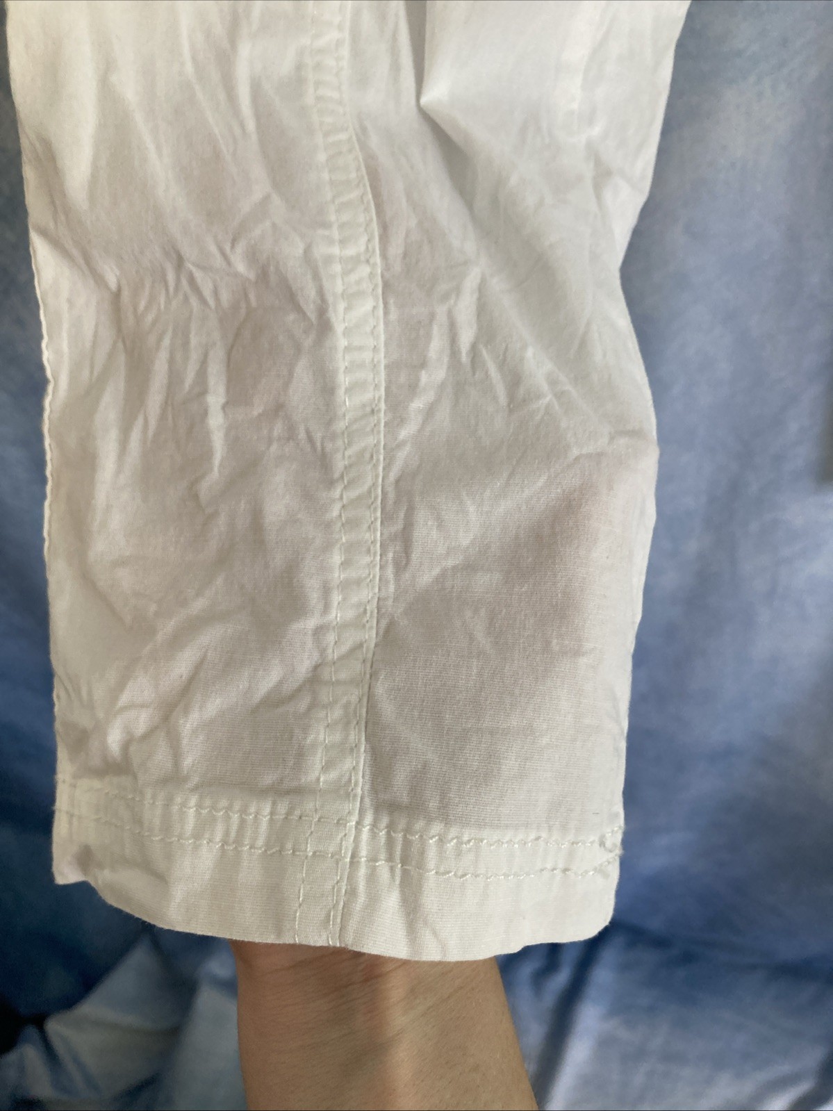 Vtg Y2K Jazzie White Cargo Capris Juniors M 14” Waist Grunge Utility Crop Zipper