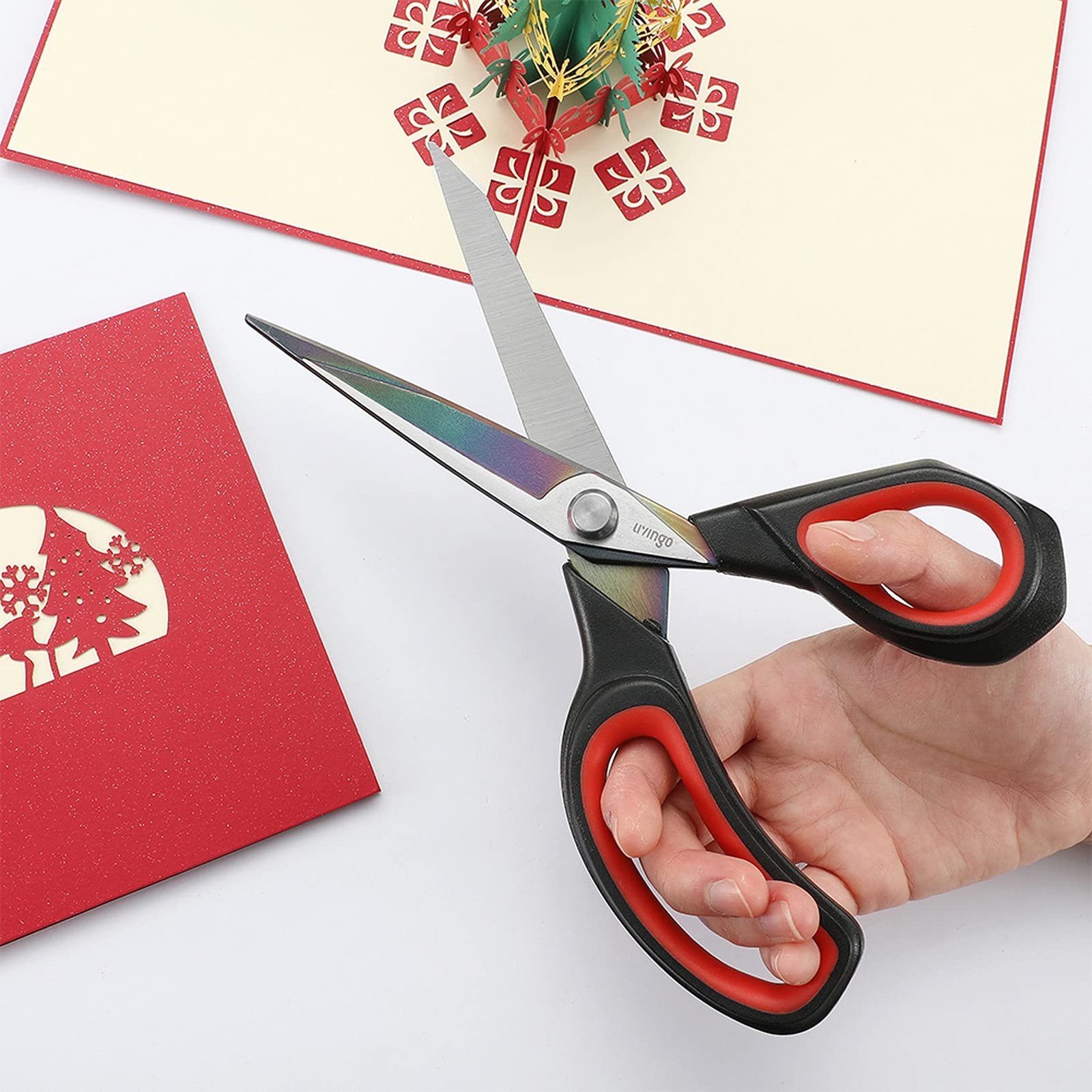 LIVINGO Premium Tailor Scissors Heavy Duty Multi-Purpose Titanium Coating Forged
