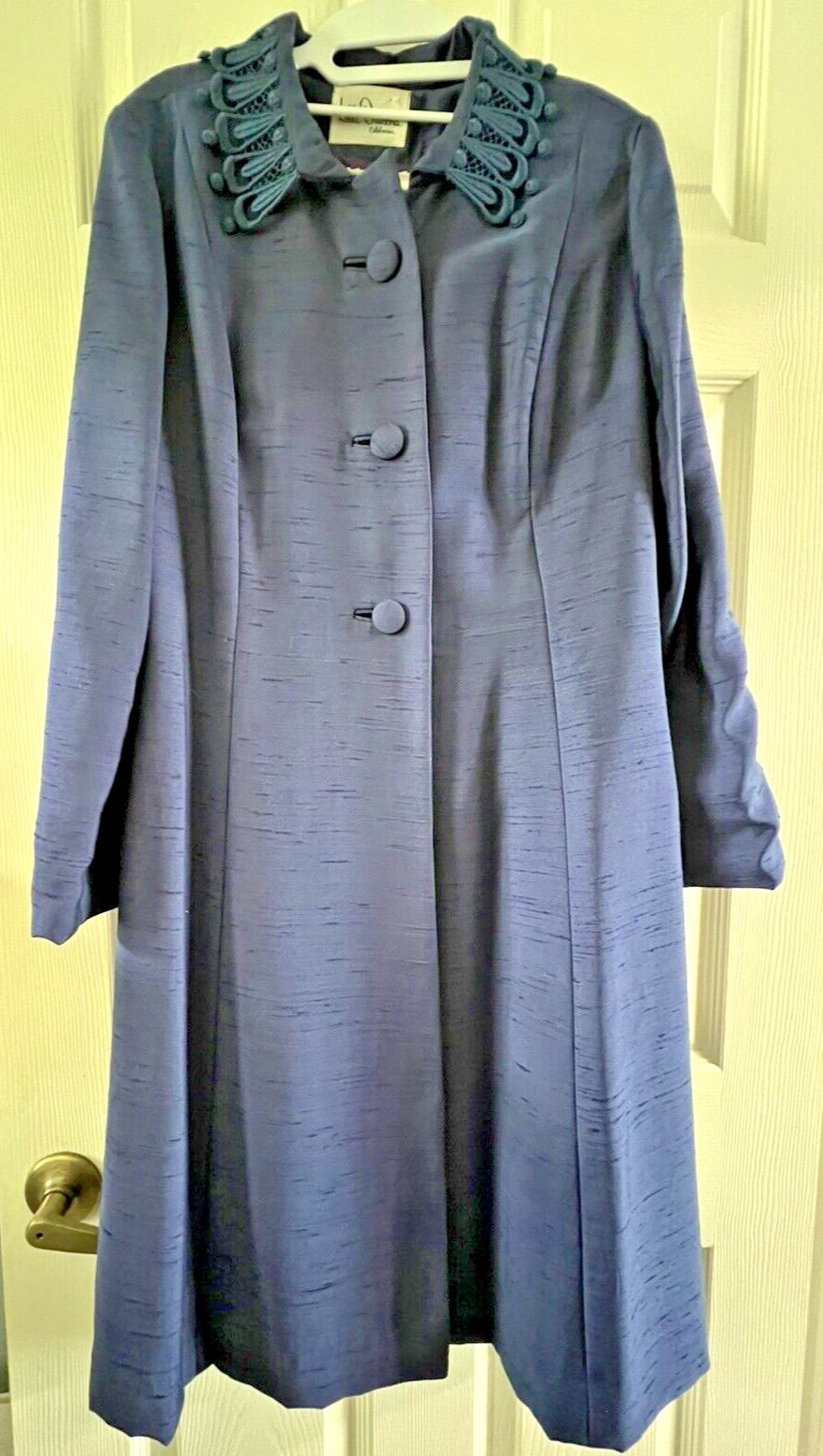 Vintage Opera Silk Coat Dark Blue Purple Satin Lining Lilli Diamond