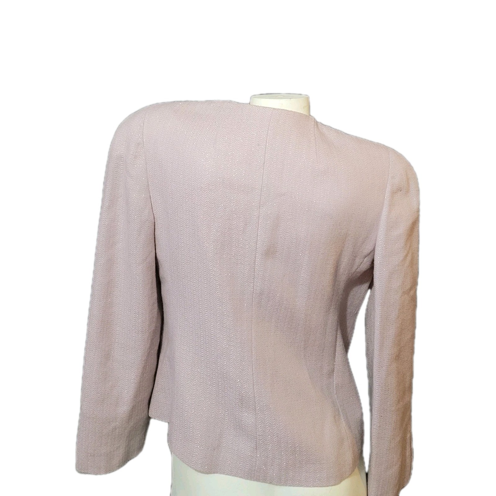 Halston III Vintage Women’s 2 Button Blazer Pink Irridescent Size 6