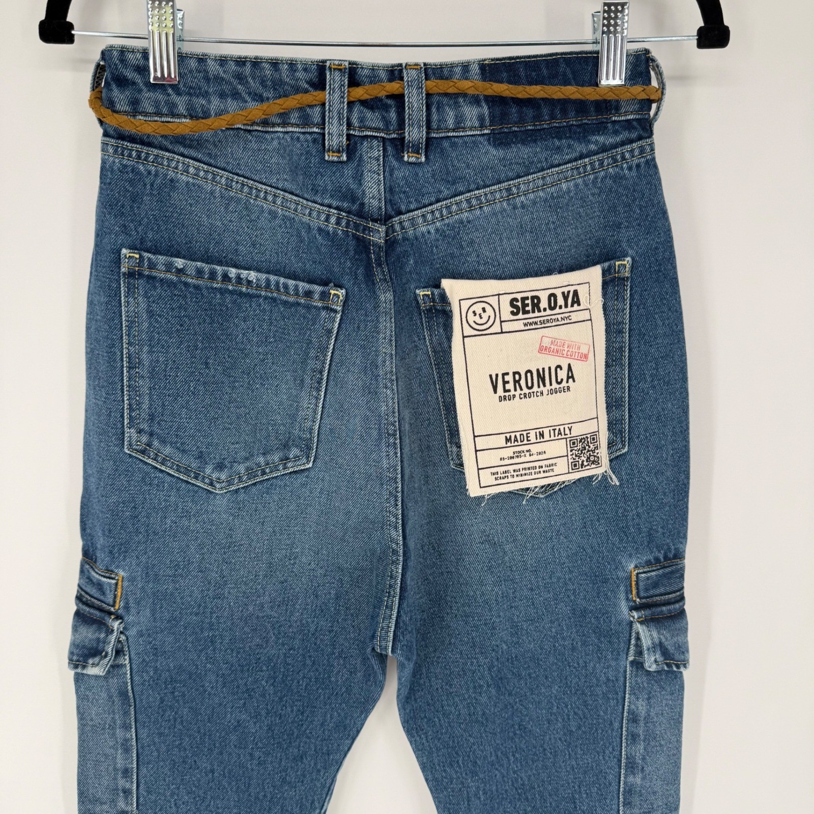 SER.O.YA VERONICA DROP CROTCH JOGGER JEANS TAHOE 100% ORGANIC COTTON SIZE 23 NWT