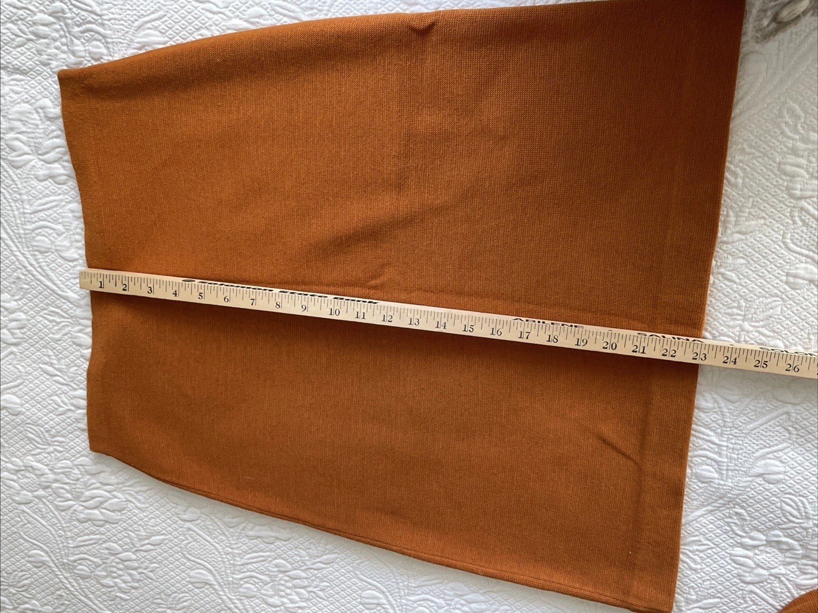 Vintage 1940s-50s Knit Cheerleader Set Burnt Orange & Black Sweater & Skirt