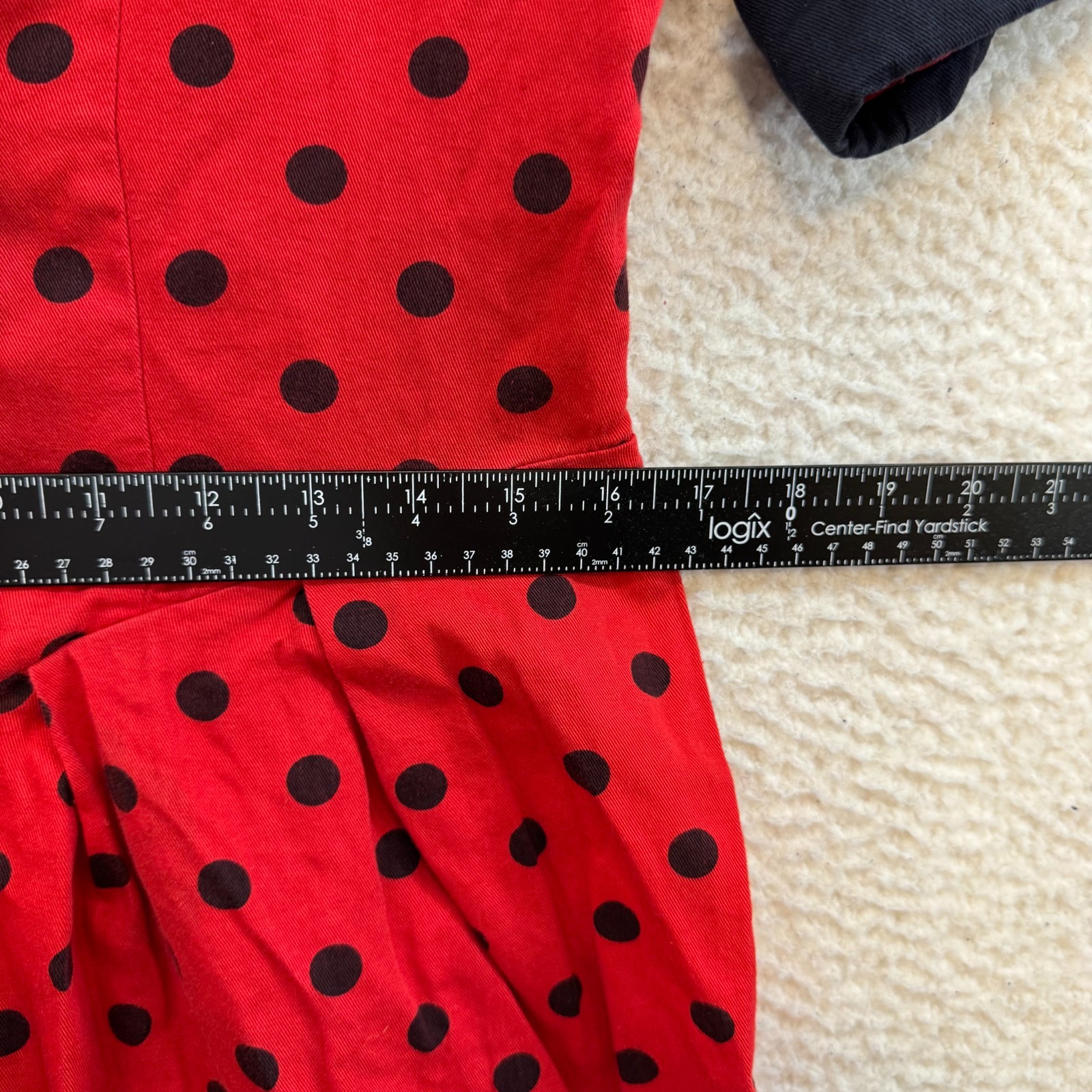 90s Vintage Romper Dress 11 12 Large Red Polka Dot 50s 60s Retro Mod Rockabilly