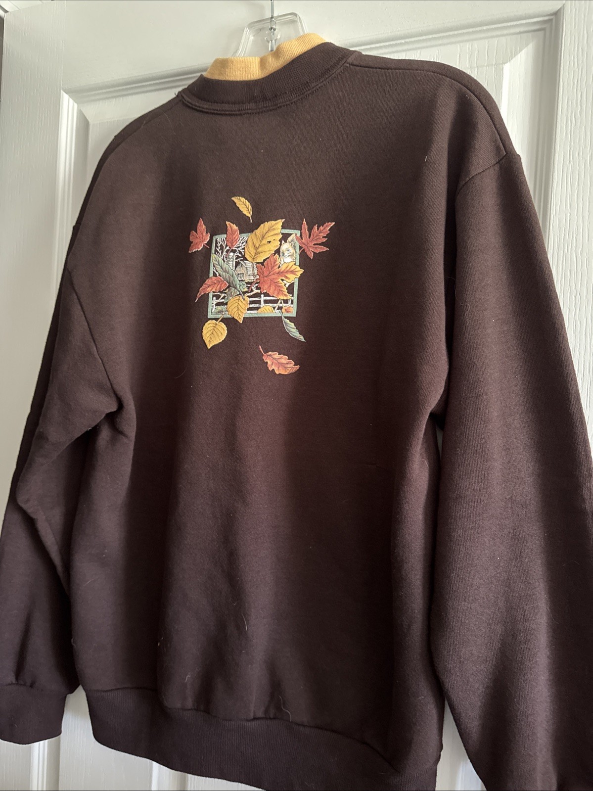 VTG 90s Morning Sun Flowers Fall Brown M Graphic Sweatshirt Granny Cottage Core