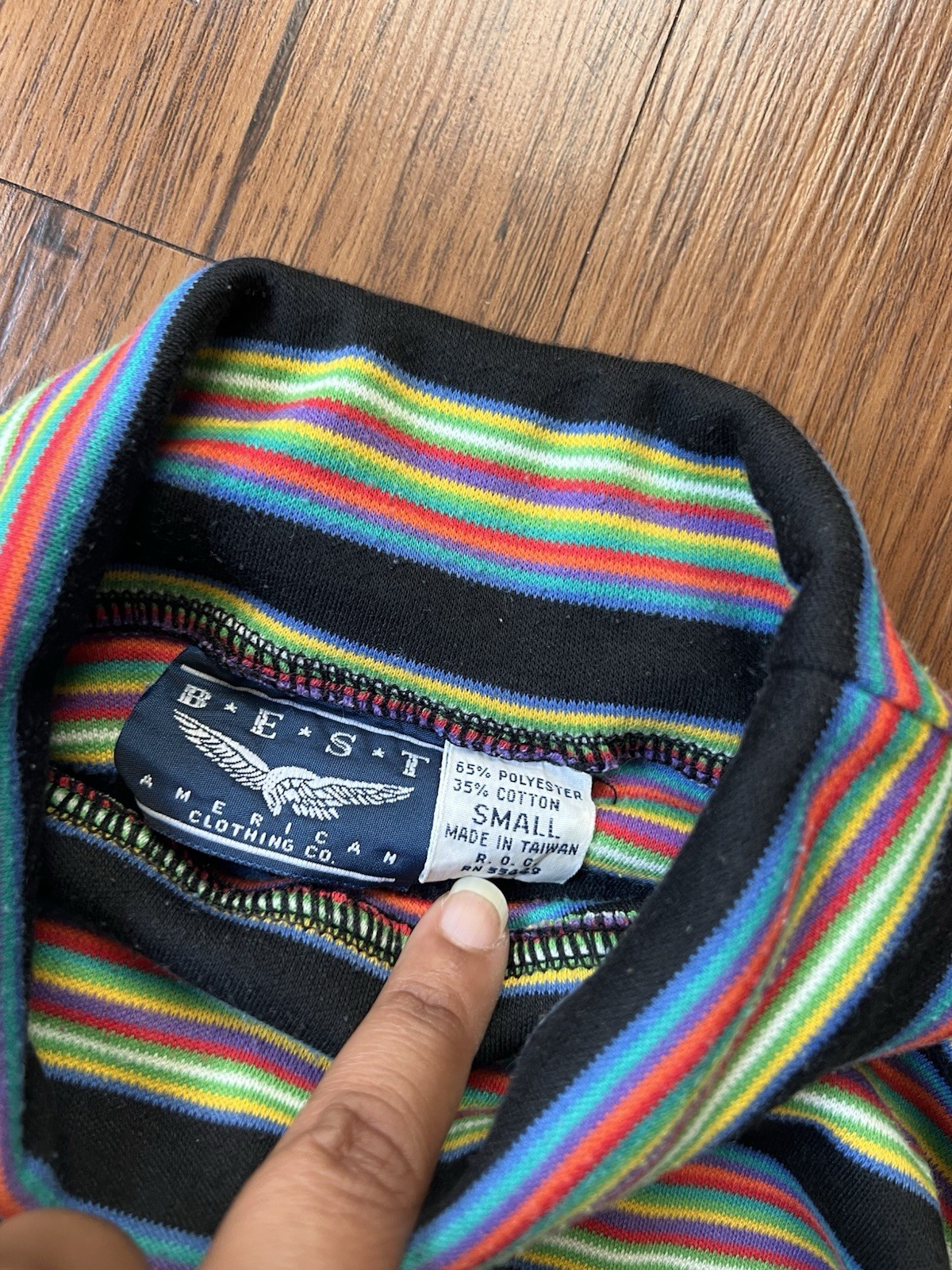 Vintage Y2K Turtleneck Top Small Womens Multicolor Preppy Academia Grunge 90s