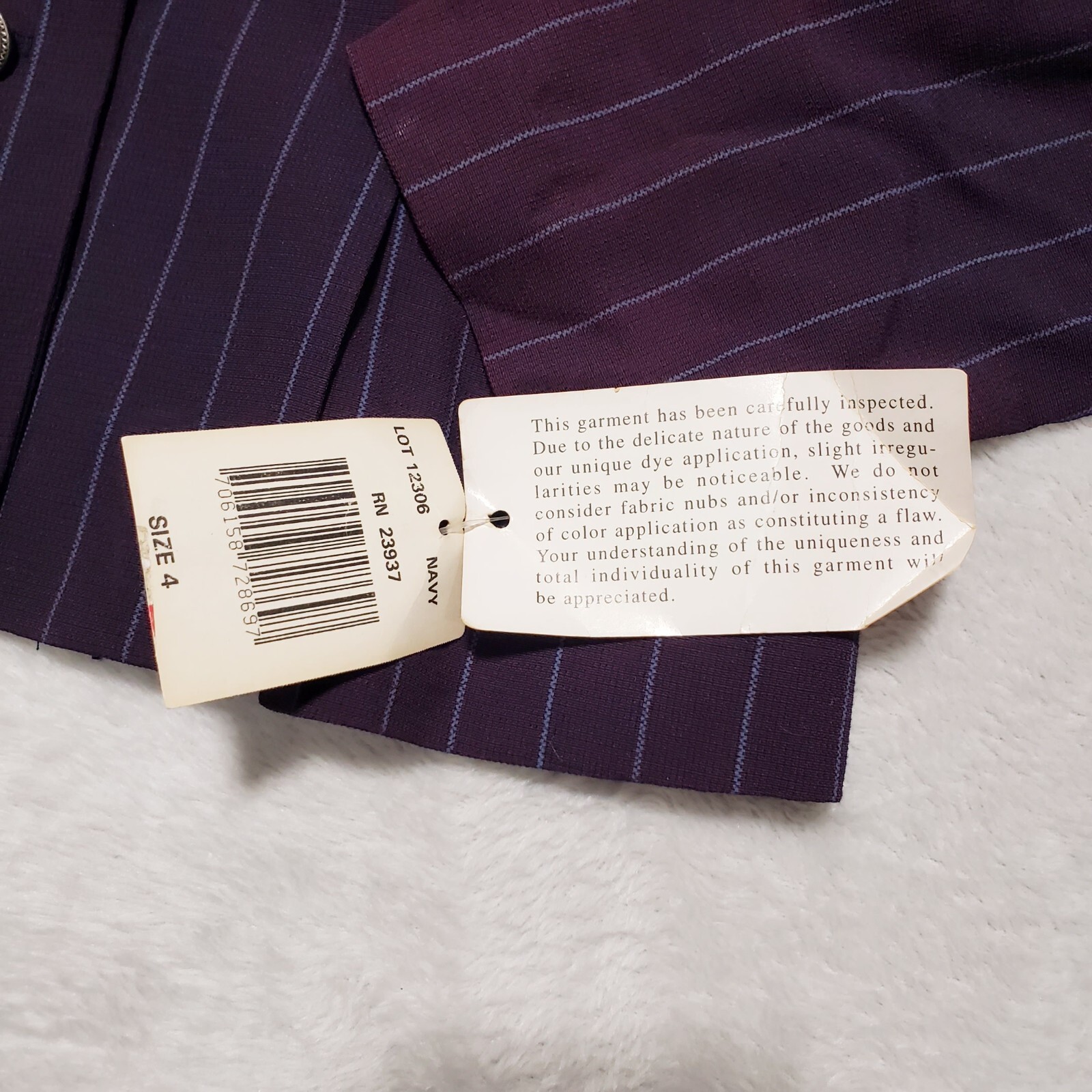 Vintage JSJ Petite Jacket Blazer Purple Pinstripe Womens Sz 4 NWT Made USA NWT