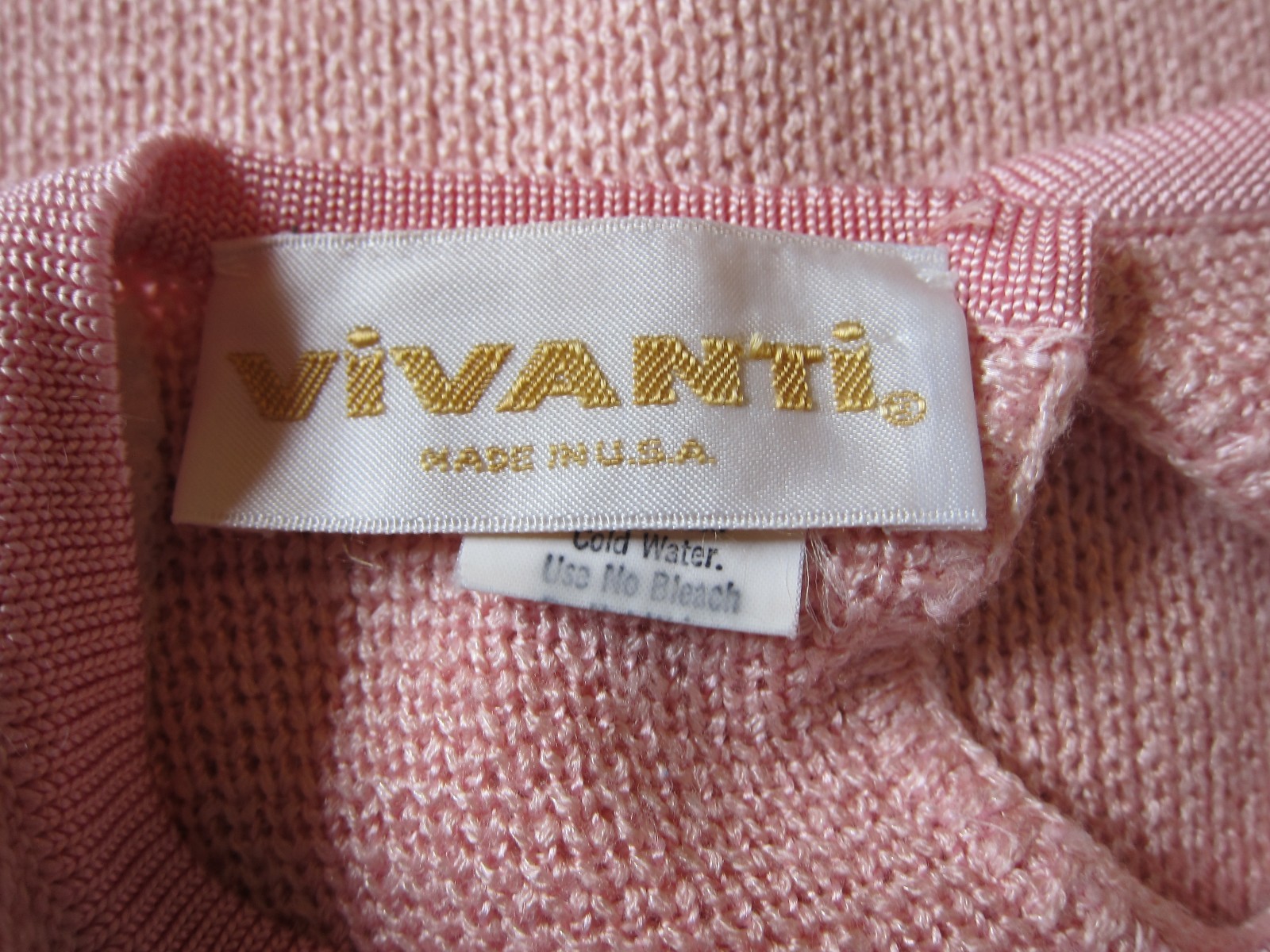 Vivanti Pink Tones Vtg 1980s Jewel Neckline Pullover Sz 14 Sweater Made in USA