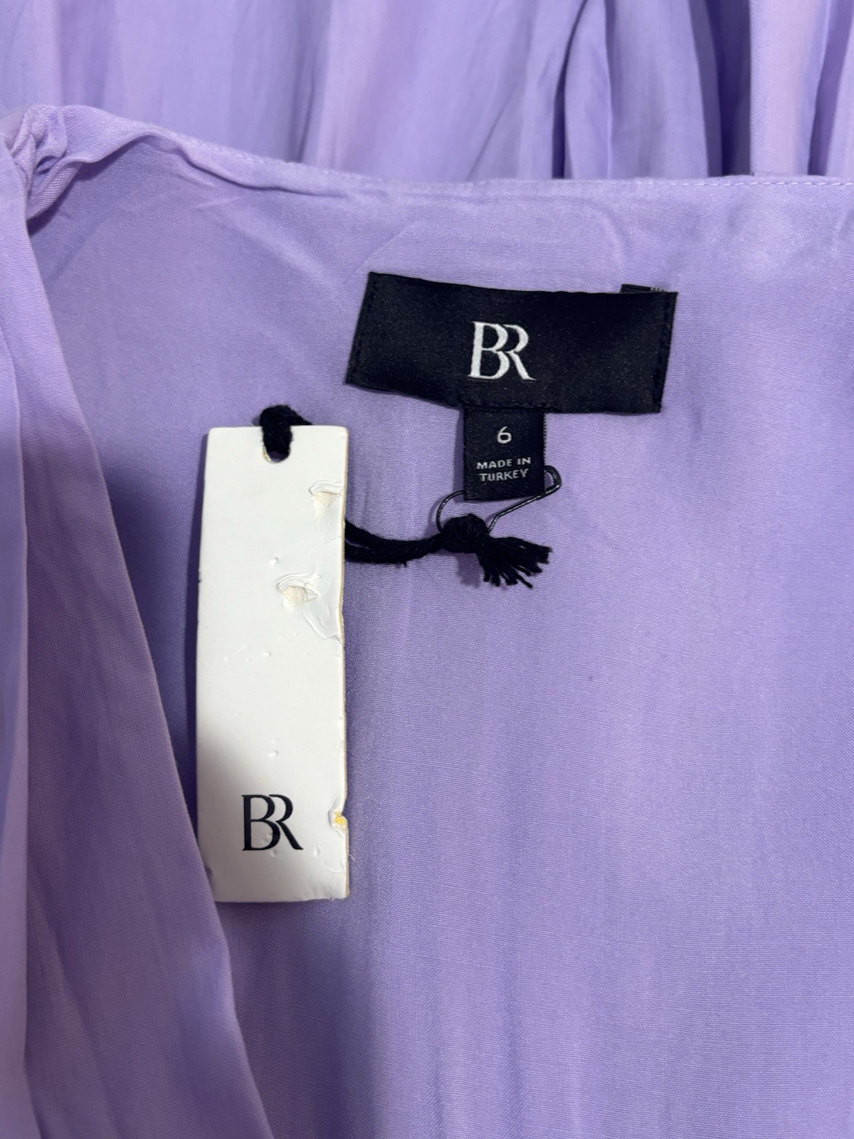 BR Lavender Pleated V Neck Mini Dress Women’s