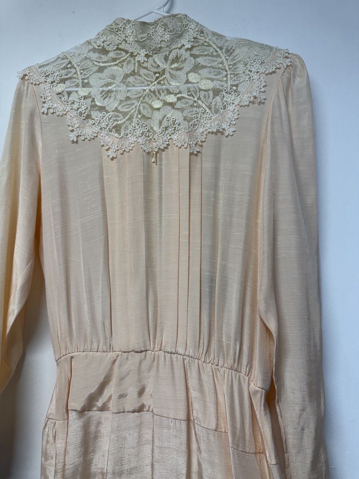 Miss Ashlee VTG Y2K Cottagecore Pink Lace Collar Tea Dress 70s Pearl Buttons