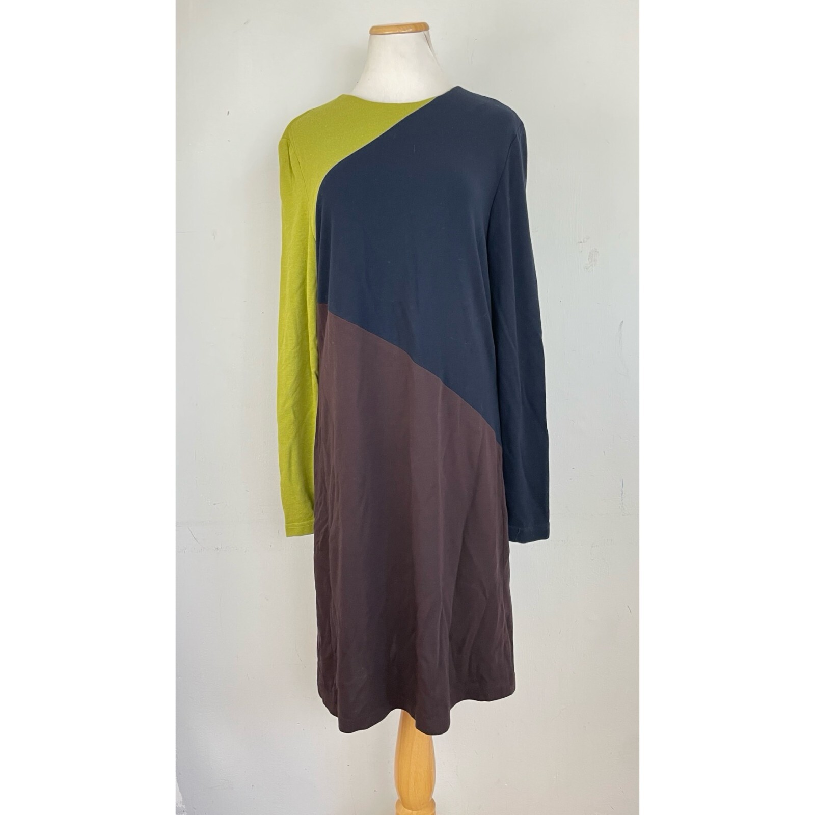 Vintage Fine Knit Dress Womens Size Medium 1990s Donna Ricco Color Block Sheath