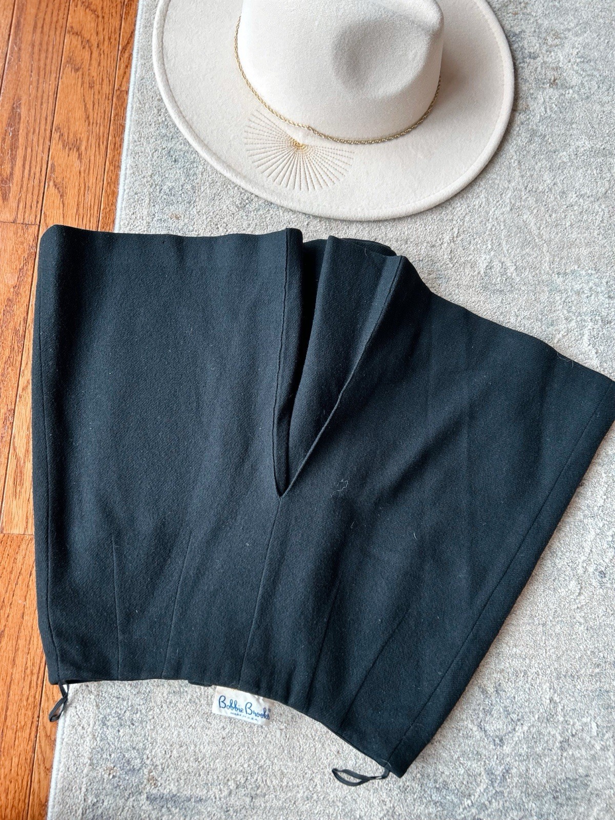 Vintage 60s Skort Black Wool Bobby Brooks Preppy Mod Retro