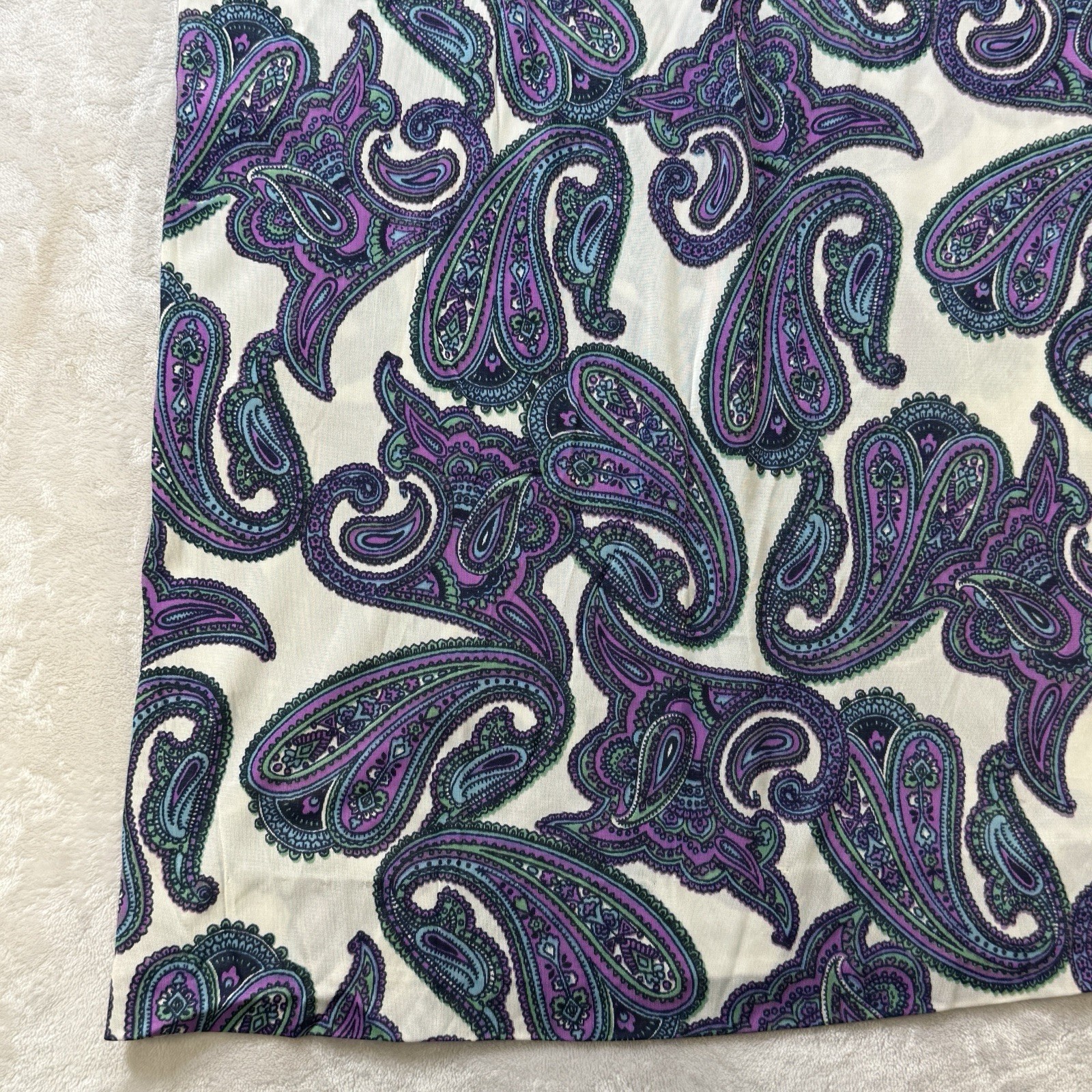 Vintage 70s Rhoda Lee Paisley Mod Disco Shift Dress Petite 14P Retro Groovy