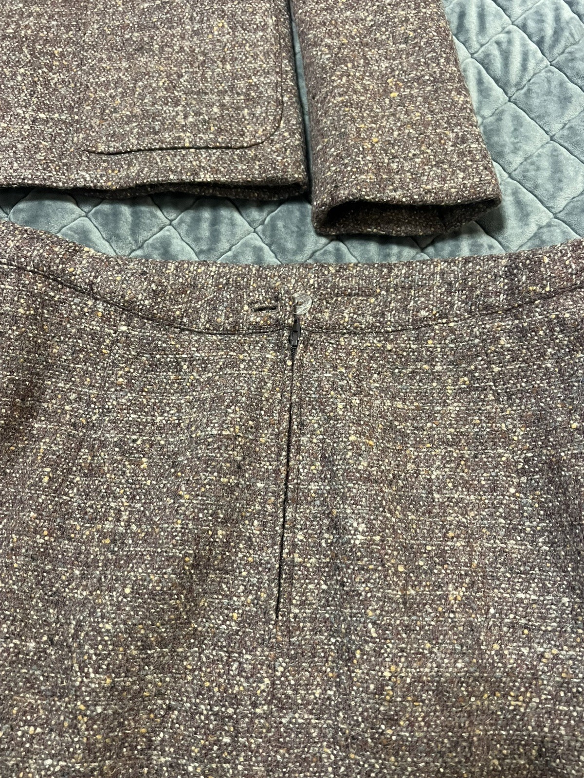 Vintage 1970s Rust and Brown Wool Tweed 2 Piece Skirt Jacket Suit MRM Originals
