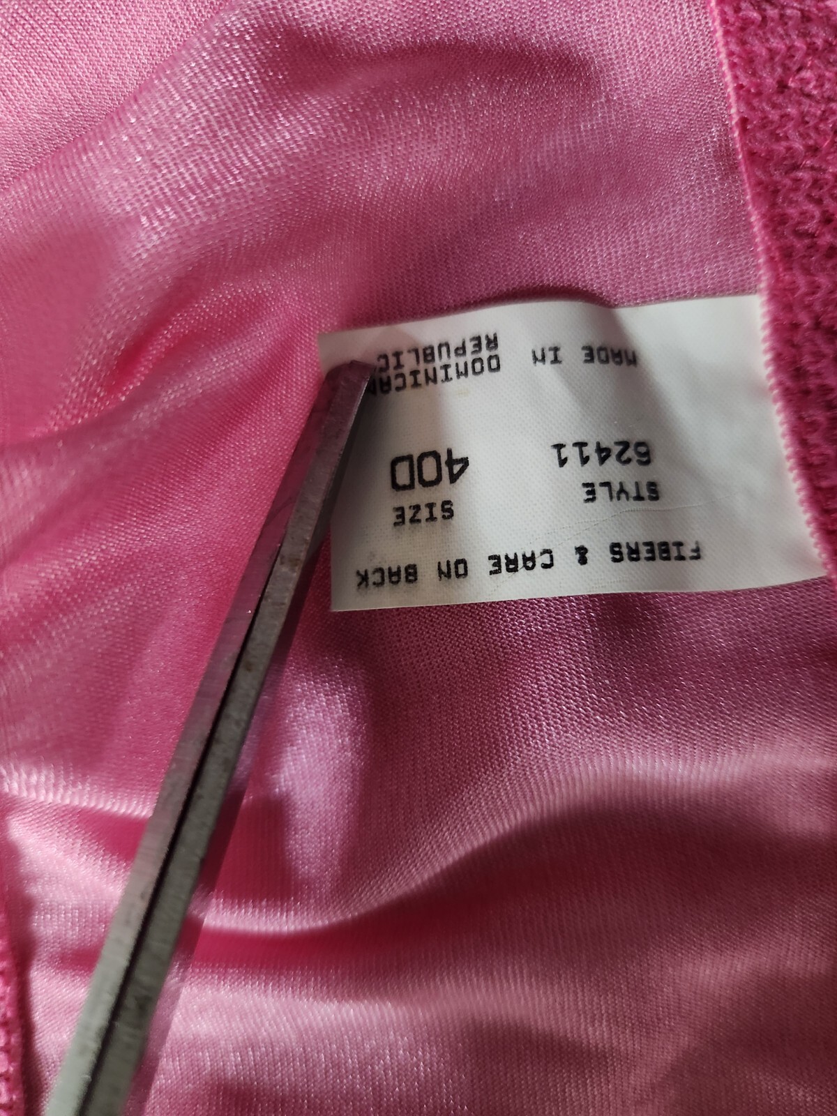 Vintage Satin Sheer Bra Front Closure 40D Pink