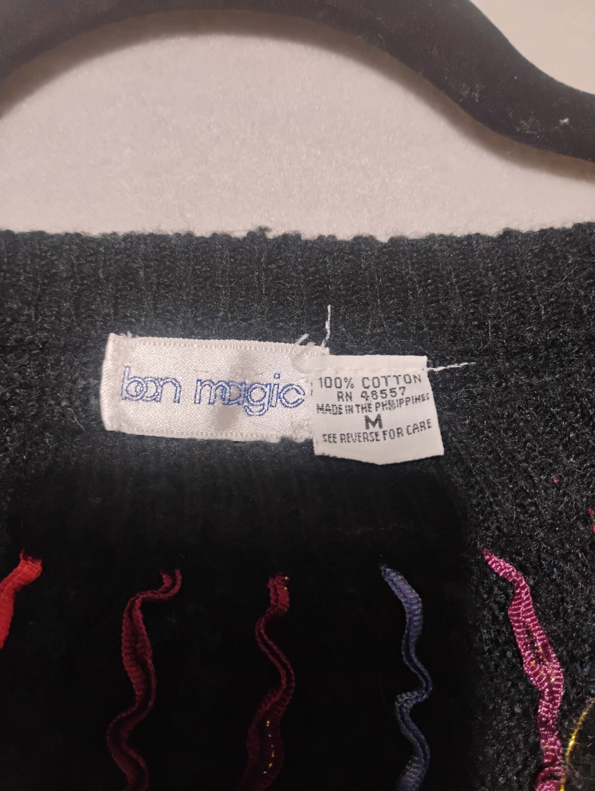 Vintage Bon Magic Womens Sweater Medium 70s Art Psychodelic Boho