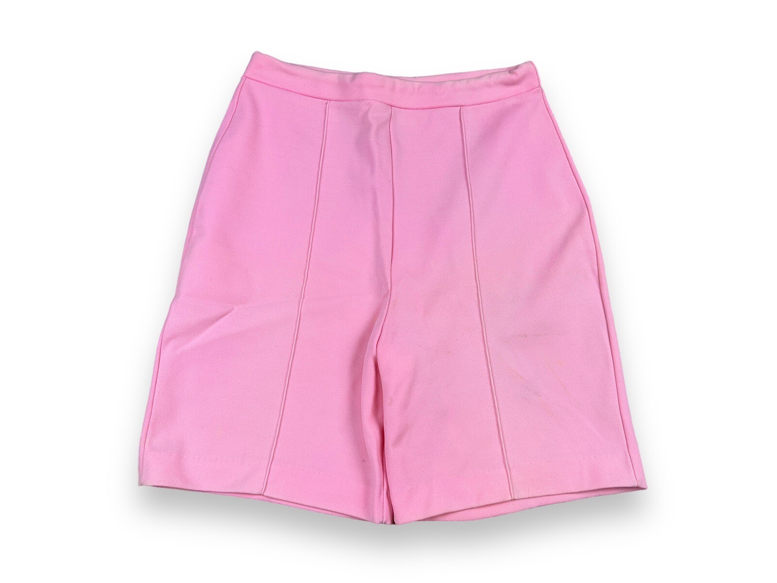Vtg 60s 70s Jane Colby Polyester Stretch Pintuck Shorts Pastel Pink Womens 13-14