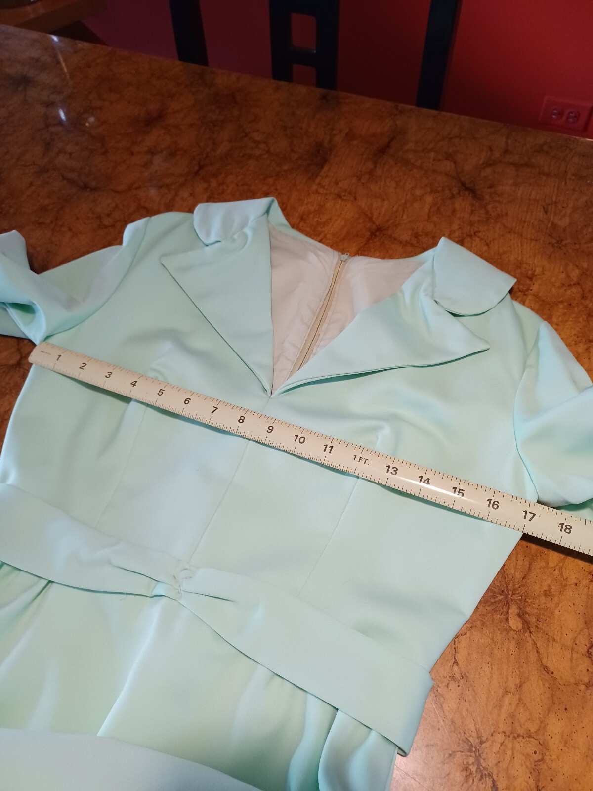True Vtg Mid-century 1960s 1970s Long Formal Dress Mint Green MCM Mod Maxi 11/12