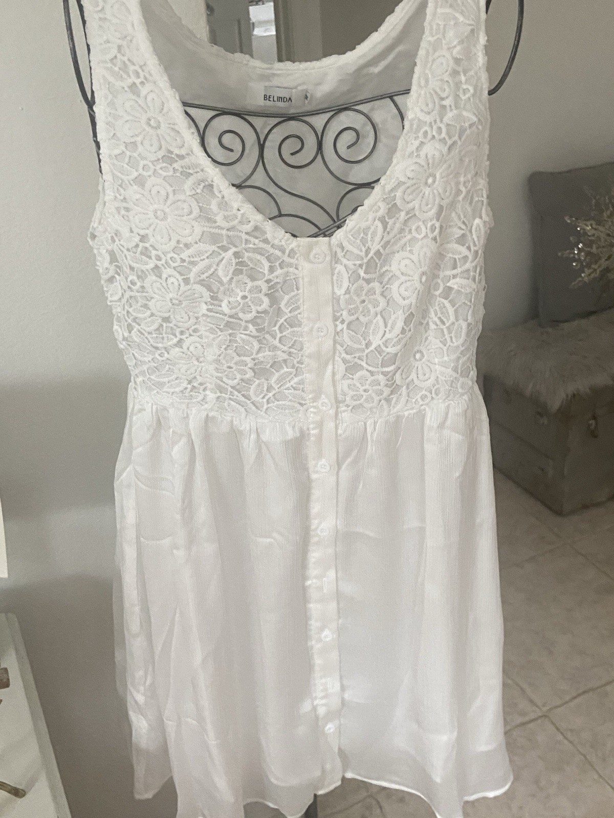 Vintage Belinda White Embroidery Lace Nightgown Nightie Or Dress New Old Stock