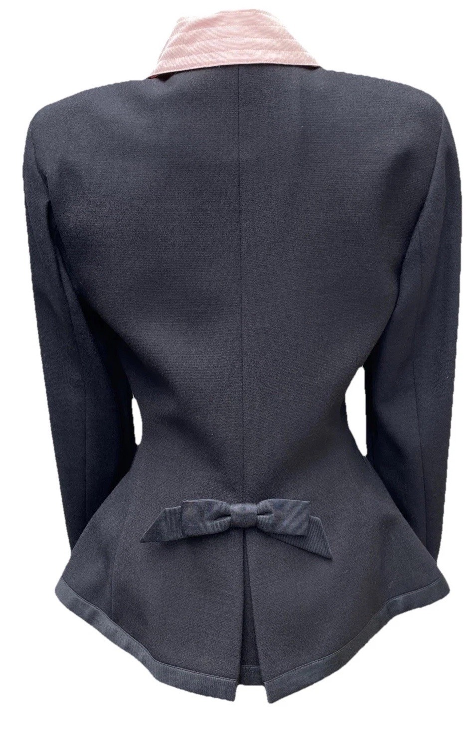 VNTG Rena Lange Structured Black Wool & Silk Blazer Jacket US4/ FR36/ GB08