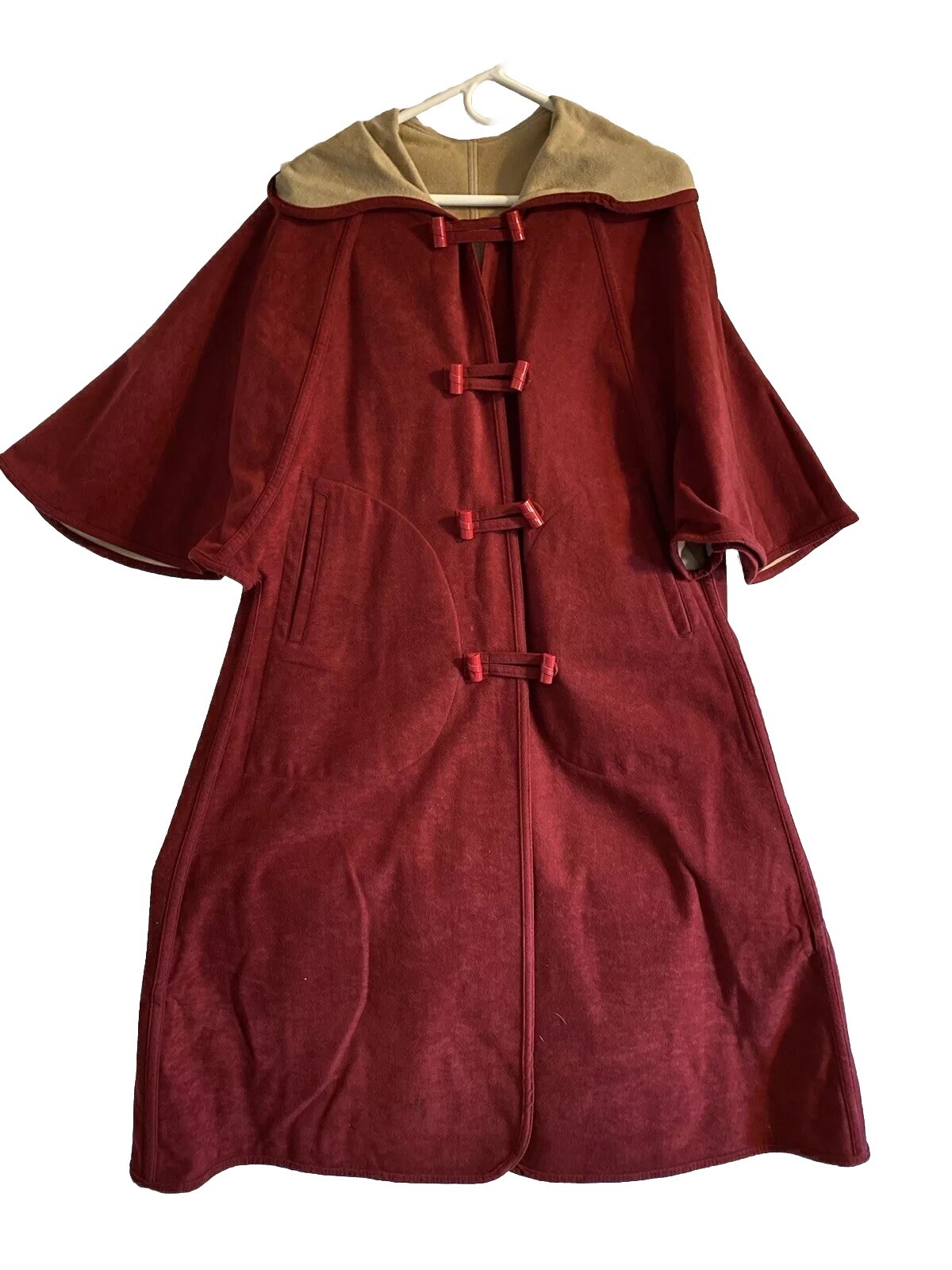 Vintage Rare Burgundy Cape Style Overcoat Outerbanks By Judy Scates For Jerold