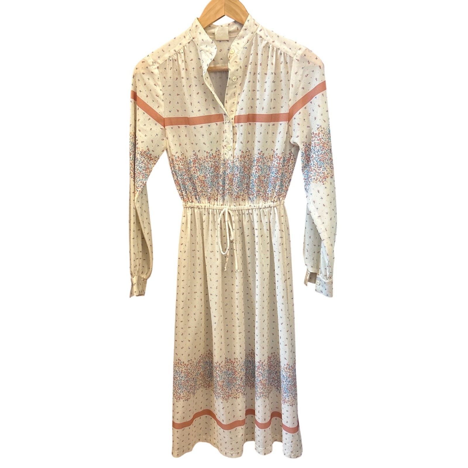 70s Vintage Floral Midi Dress Cottagecore Prairie Boho Romantic Countrycore