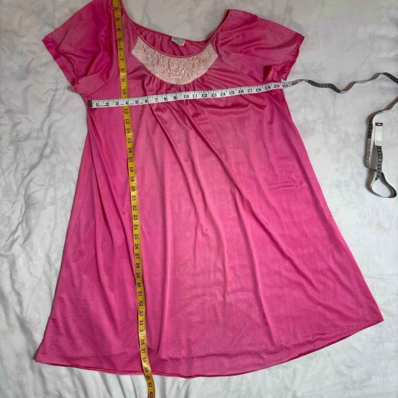 Pink Nightgown With White Embroidery Neckline Vintage 70s/80s Soft Moments Med