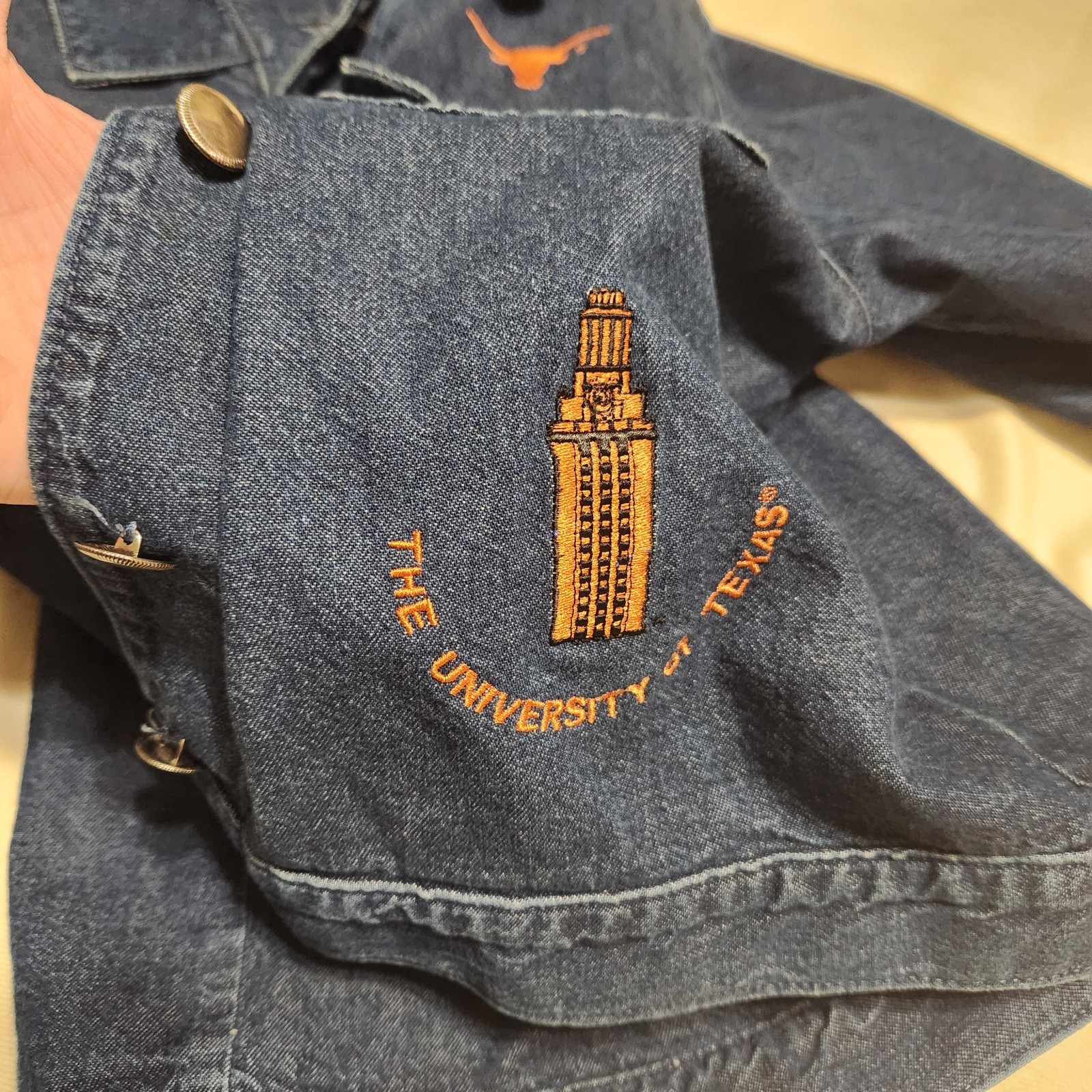 Vintage 90s Gotcha Covered Texas Embroidered Denim Jacket Womens M