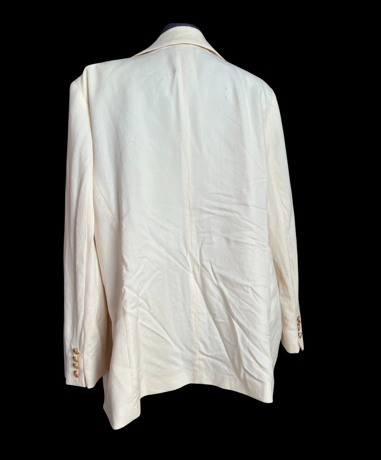 1980s Ivory White Wool Pendleton Double-Breasted Blazer 16b Old Money Preppy