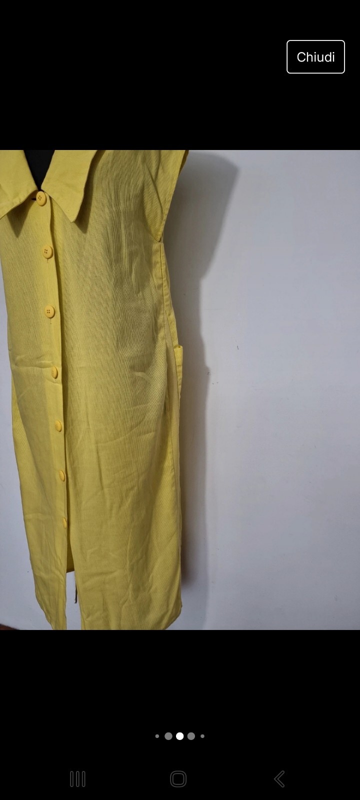 Vintage Womens Yellow Midi Dress L