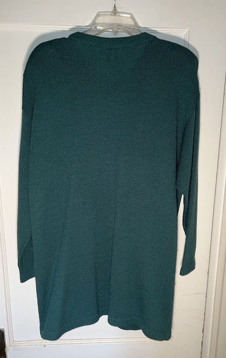 Helen Hsu Vintage Santana Knit Long Cardigan Sweater Green Size L. d50