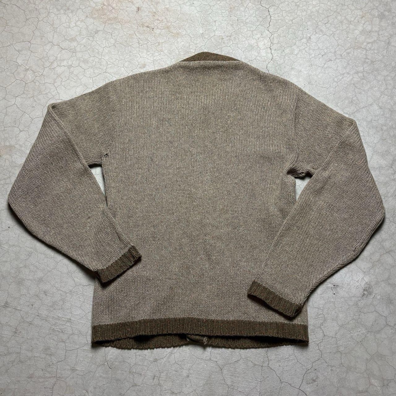 70s Vintage Austrian Alpine Boiled Wool Cardigan with leather elbow patches M