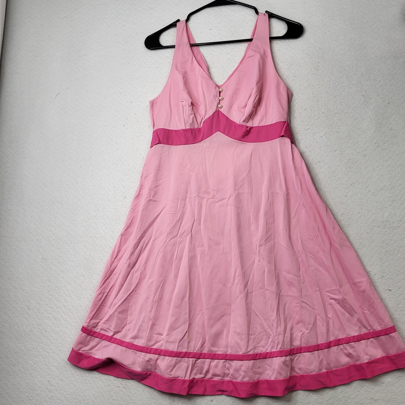 Vintage SHADOWLINE Lingerie nightgown Pink Sz M Nylon Pin up retro USA Made