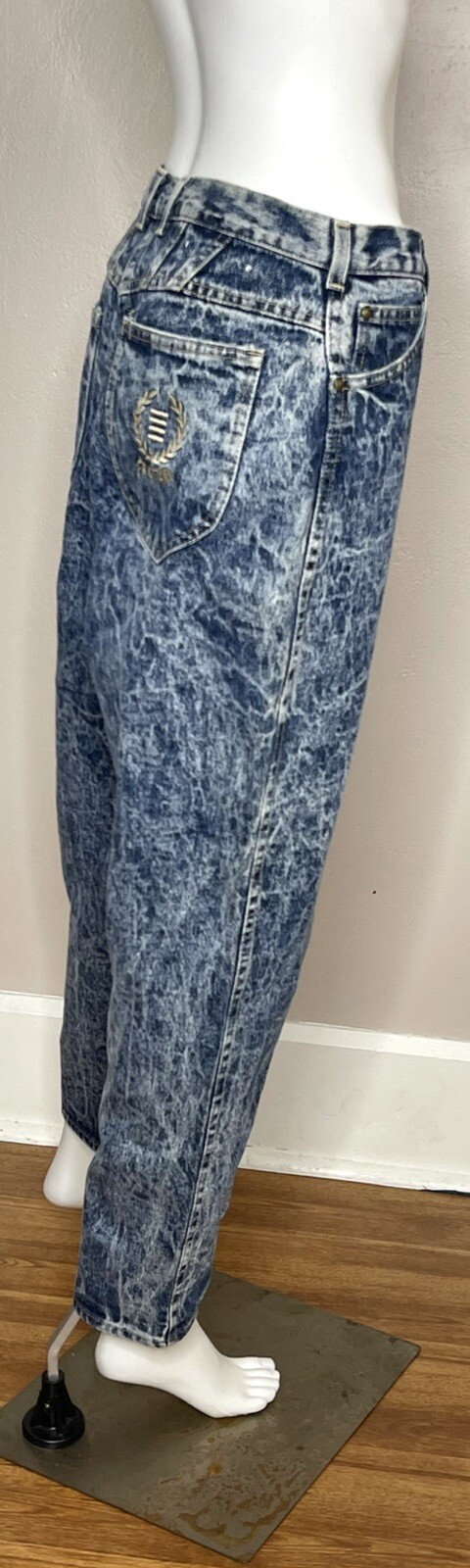 VTG P.S. Gitano 10 short Jeans Relaxed Taper Mom High Waist Acid Wash 31 X 28