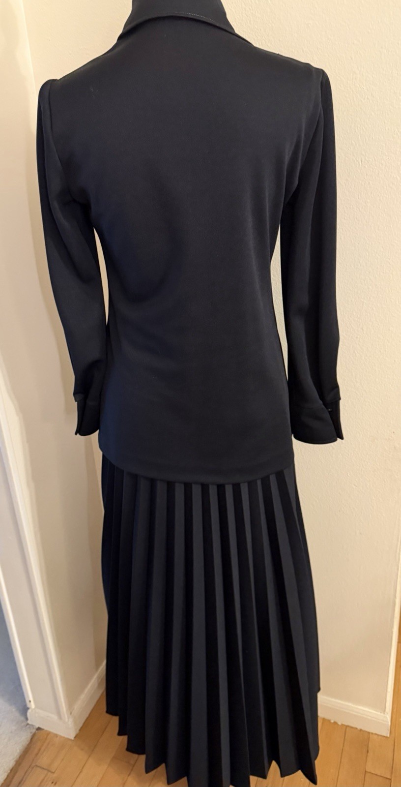 Vintage 9/10 Long Pleated Skirt & Matching Top USA Polyester
