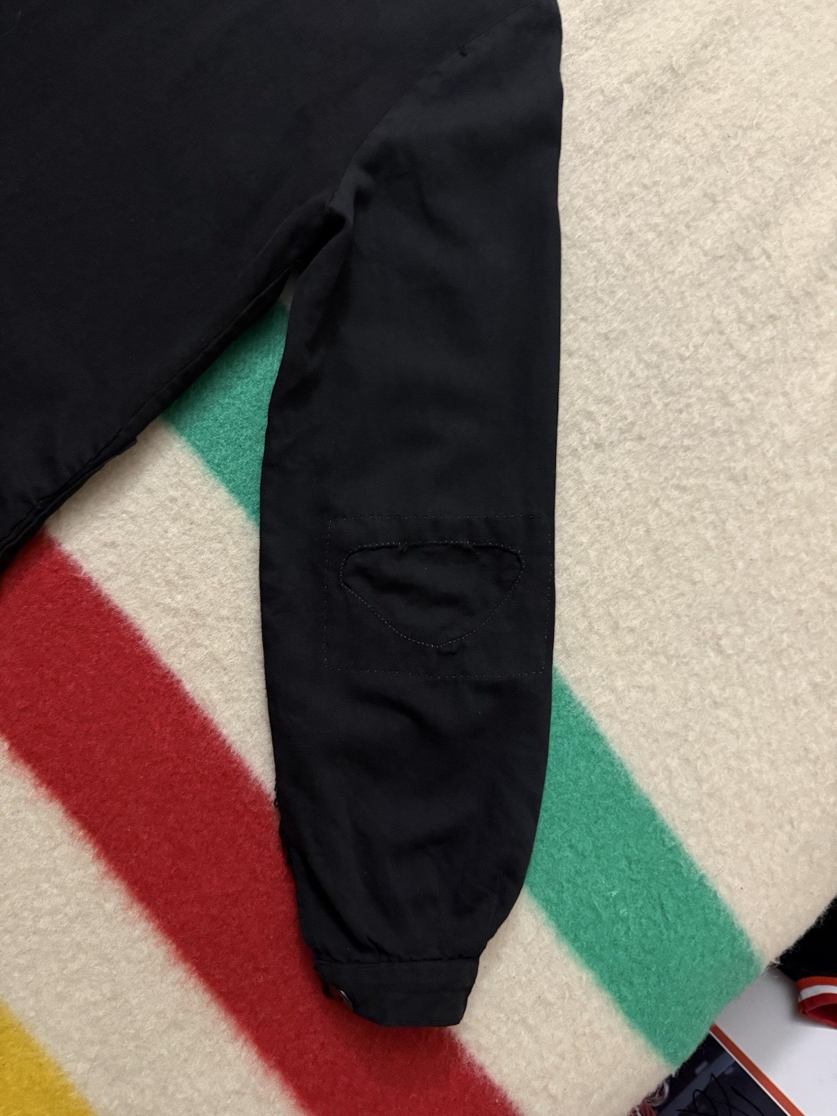 Vintage 40s 1940s Women’s Black Rayon Cotton Light Chore Jacket Size Small S