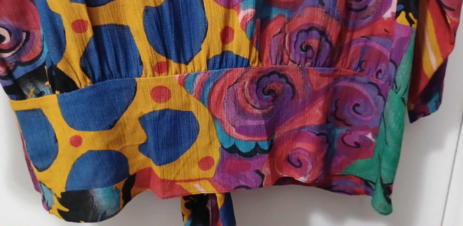 VINTAGE MACYS CAROLE LITTLE PATCHWORK PRINT OVERSIZED TUNIC WOMENS SZ 14-16?