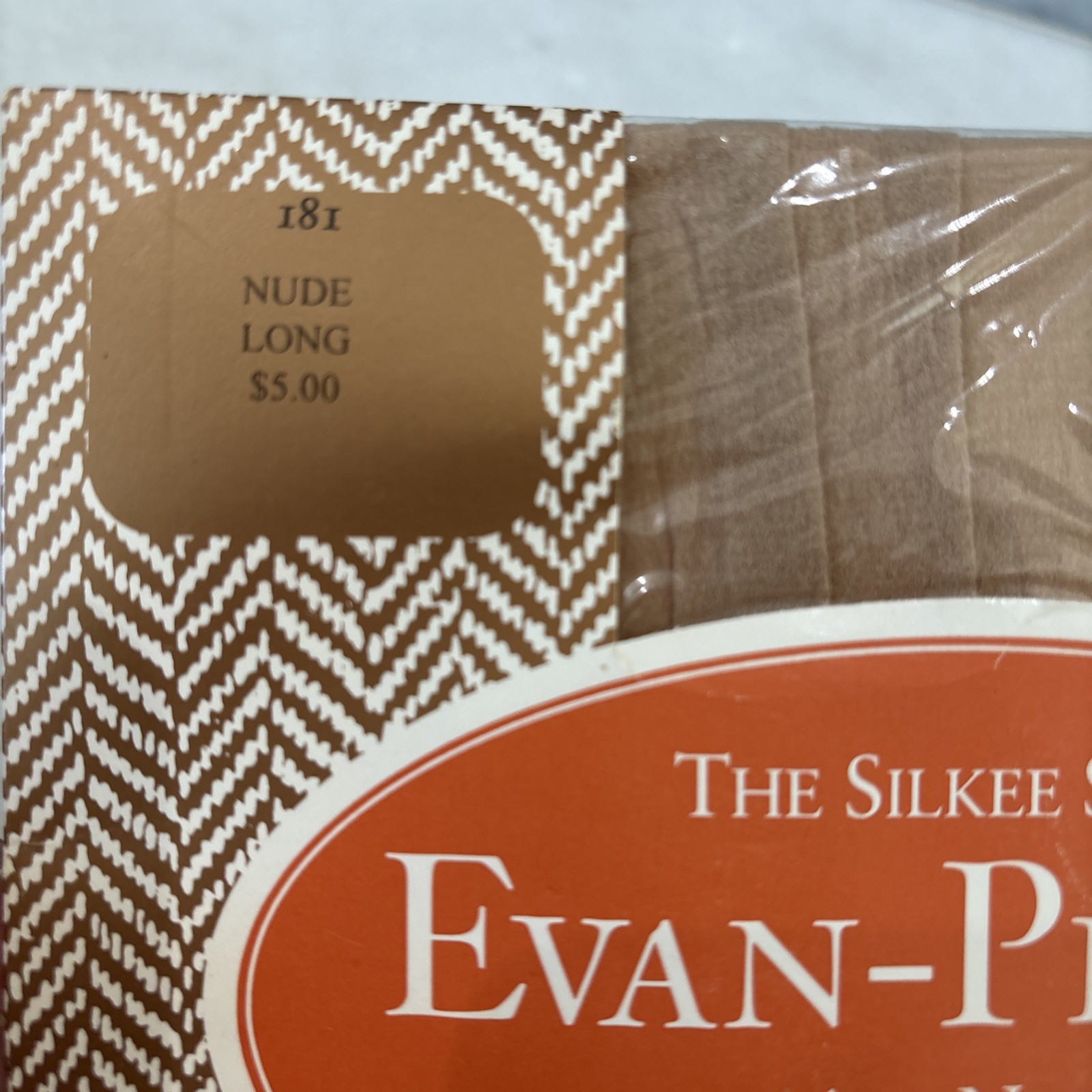 Vintage Evan-Picone Pantyhose NUDE 181 Long Control Top Cotton Shield Sandalfoot