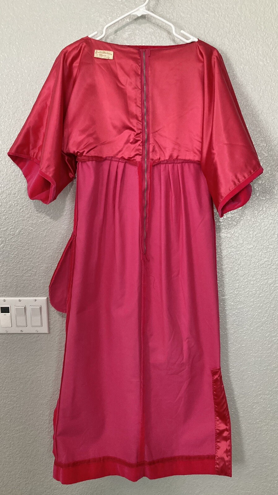 Vintage Timely Fashions More Chicago Pink Velvet Sabrina Neck Dress For Costume