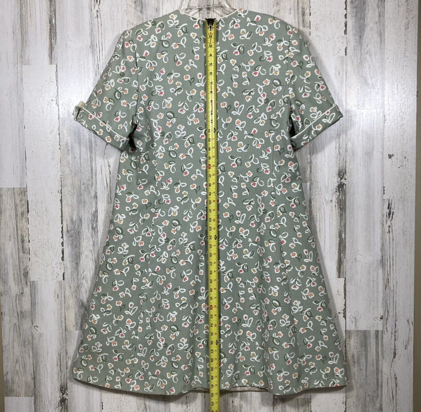 William Pearson Shift House Dress Woman XL Green Orange White Knee Length
