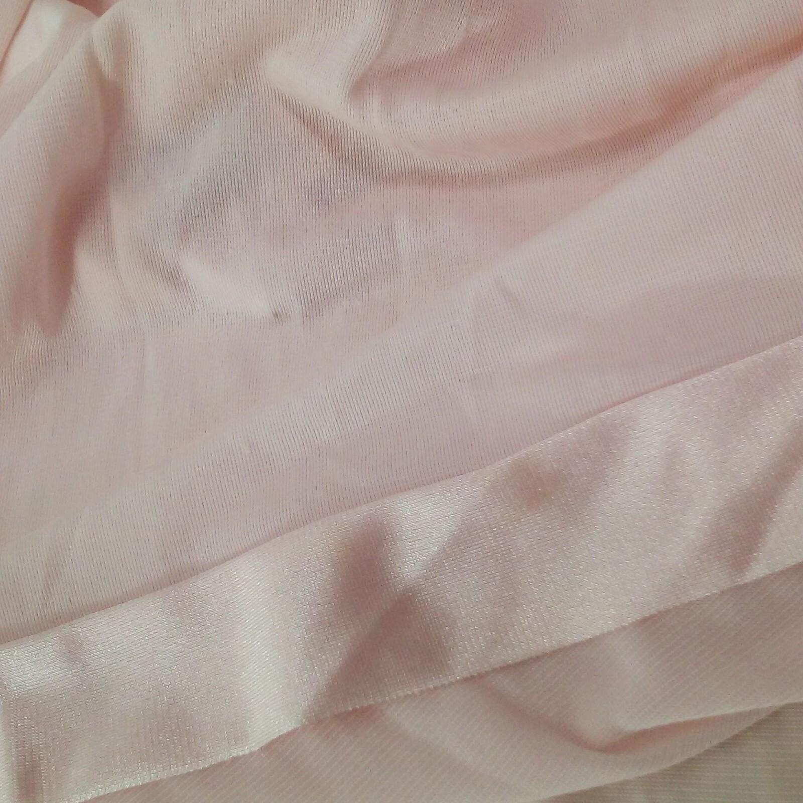 Vintage 80s Soft Moments Sleep Nightie -M Leaf Applique Bell Sleeves Vneck Pink
