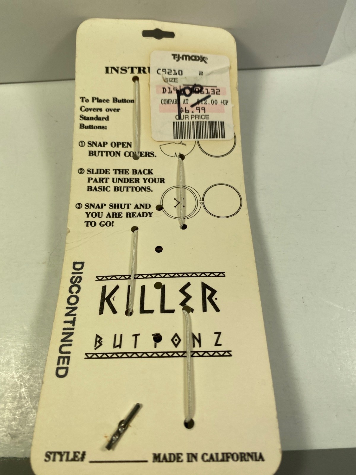 Vintage Killer Buttonz Button Covers NOS Blouse Jewelry Snap On Floral Set USA