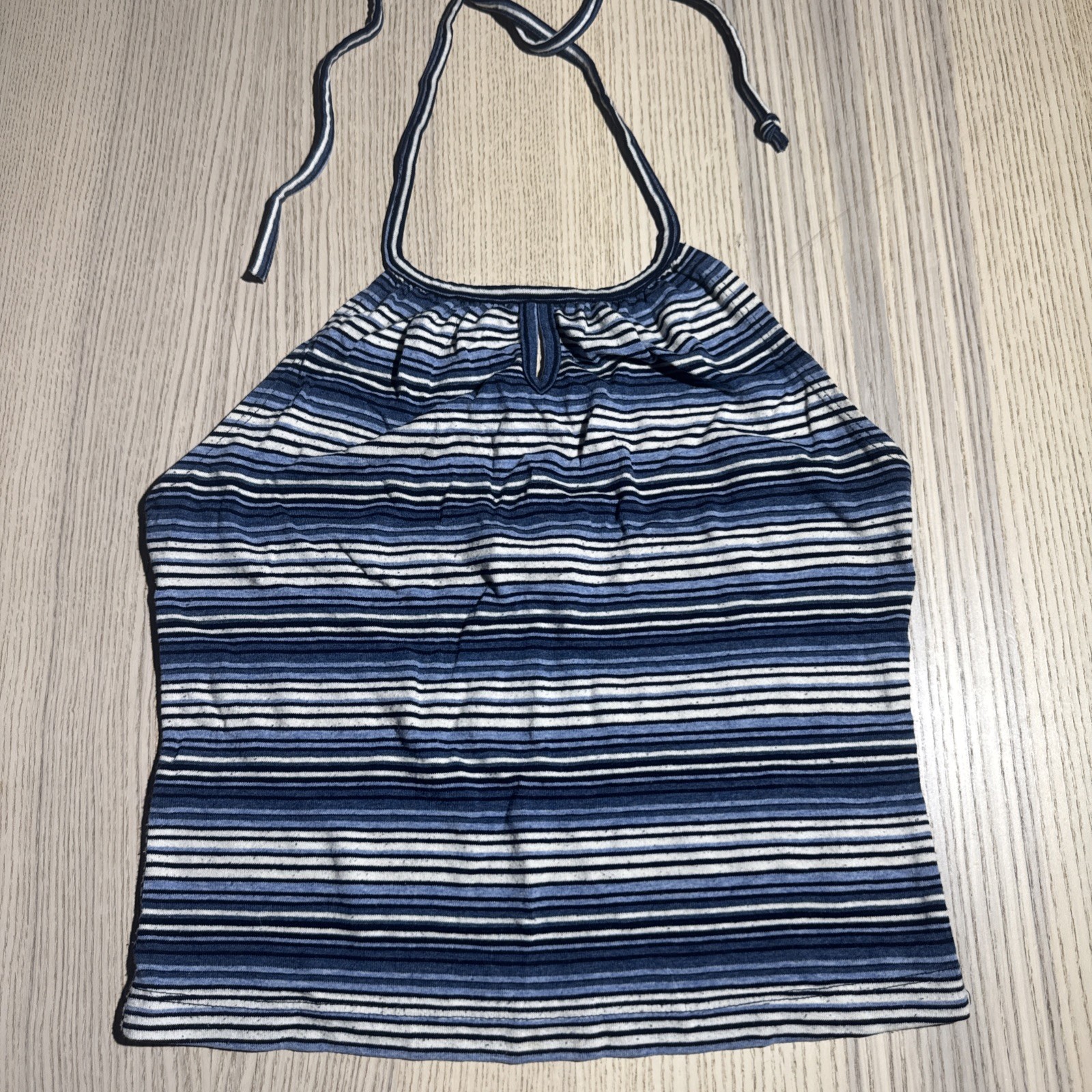 Vintage 90s RAD Clothing by Weavers Striped Tank Top Halter Acrylic Blend L Y2K