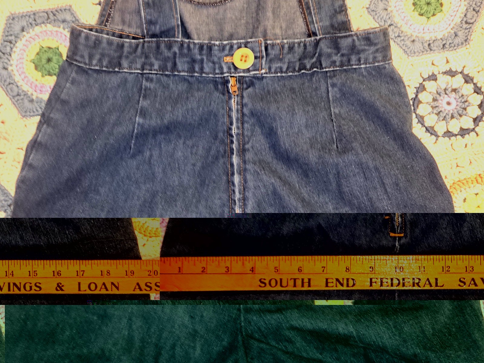 VINTAGE 70S LANDLUBBER OVERALLS JEANS DENIM 28 × 30 9 RARE BOSTON MASS USA EXC