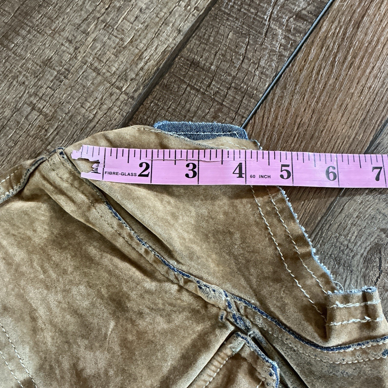 VTG JNCO Suede-Feel Jumpsuit Size M Tan Flare Leg Cap Sleeve Snap Front Y2K #36F